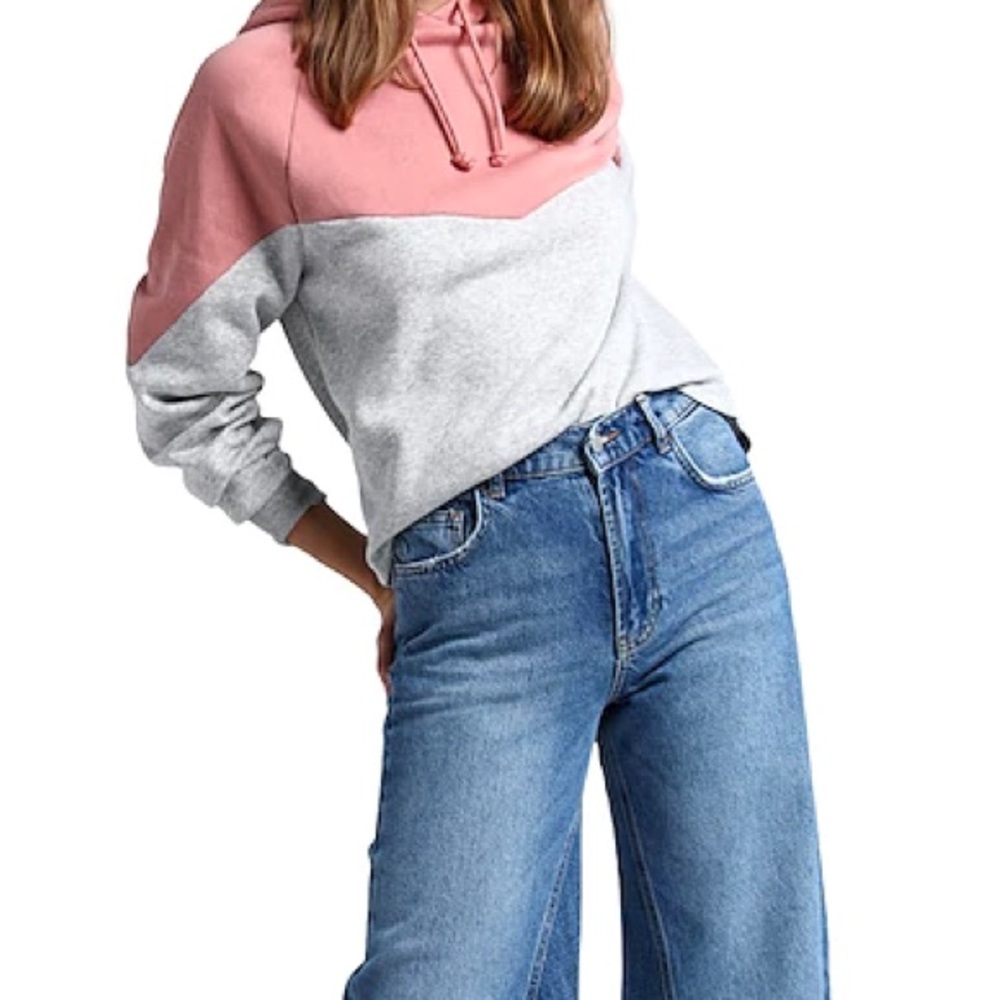 Womens pink and grey hooded sweatshirt